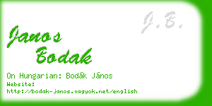 janos bodak business card